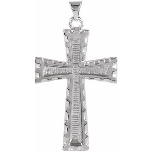 14K White Gold Cross Pendant