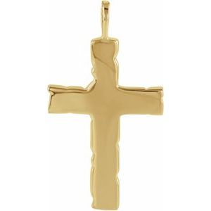 14K Yellow Gold Nugget Cross Pendant