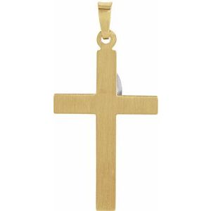 14K Yellow/White Gold 25x16 mm Cross Pendant