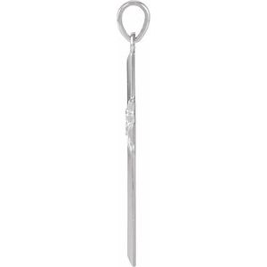 14K White Gold 32.5x19.5 mm Cross Pendant