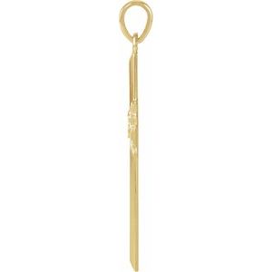 14K Yellow Gold 32.5x19.5 mm Cross Pendant