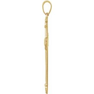 14K Yellow Gold 25x16 mm Cross Pendant
