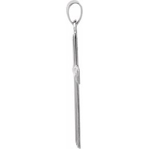 14K White Gold 24x14 mm Cross Pendant