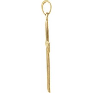 14K Yellow Gold 24x14 mm Cross Pendant