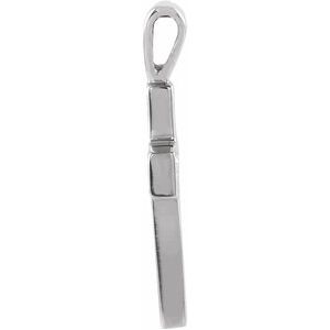 14K White Gold Cross Pendant