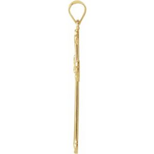14K Yellow Gold 27.5x16 mm Cross Pendant