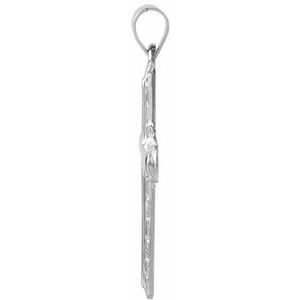 Platinum 26x18 mm Cross Pendant