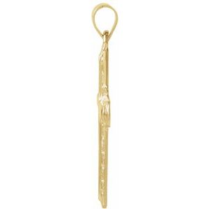 14K Yellow Gold 26x18 mm Cross Pendant