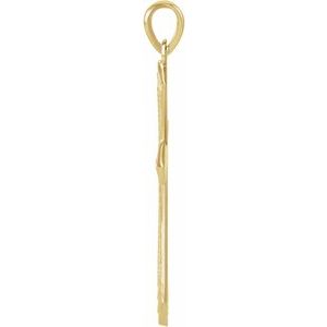 14K Yellow Gold 32x21 mm Cross Pendant