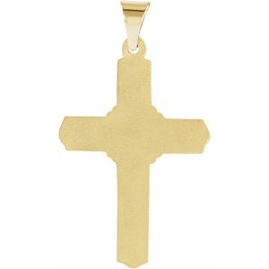 14K Yellow Gold 26x18 mm Cross Pendant
