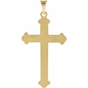 14K Yellow Gold 27.5x16 mm Cross Pendant