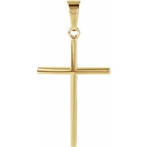 14K Yellow Gold 22.75x15 mm Cross Pendant
