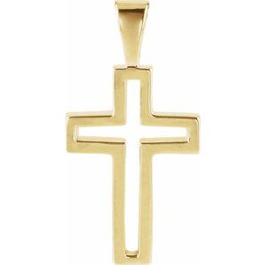 18K Yellow Gold Cross Pendant