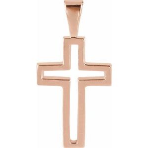 14K Rose Gold Cross Pendant