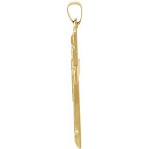 14K Yellow/White Gold 29x19 mm Hollow Cross Pendant
