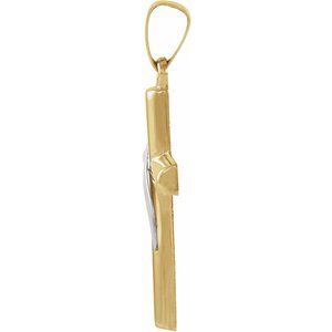 14K Yellow/White Gold 20.5x14 mm Cross Pendant