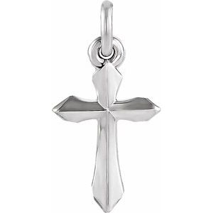 14K White Gold Cross Pendant