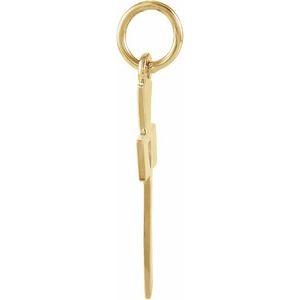 14K Yellow Gold Pierced Heart Cross Pendant