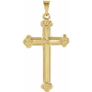 14K Yellow Gold 25x16 mm Cross Pendant