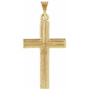 14K Yellow Gold 21x13.5 mm Cross Pendant