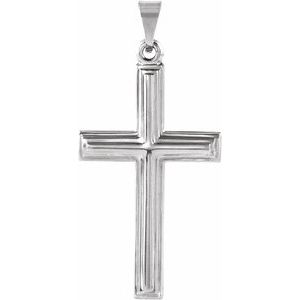 14K White Gold 24x14 mm Cross Pendant