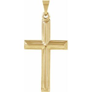 14K Yellow Gold 24x14 mm Cross Pendant