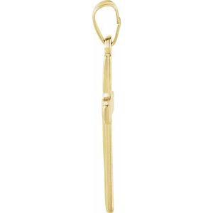 14K Yellow Gold 21x14 mm Cross Pendant