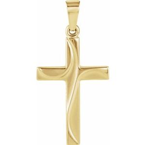 14K Yellow Gold 21x14 mm Cross Pendant