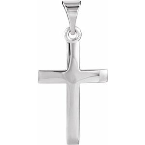 14K White Gold Cross Pendant