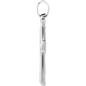 Platinum 17x12 mm Cross Pendant