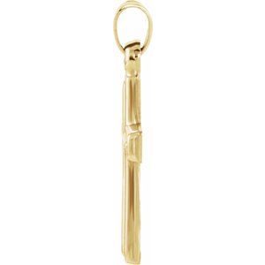 14K Yellow Gold 17x12 mm Cross Pendant