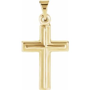 14K Yellow Gold 17x12 mm Cross Pendant