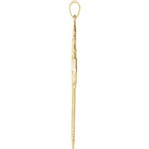 14K Yellow Gold 47x31 mm Cross Pendant