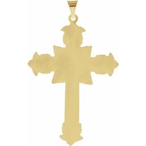 14K Yellow Gold 47x31 mm Cross Pendant