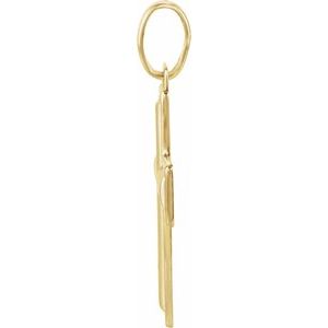 14K Yellow Gold 1/10 CTW Natural Diamond Cross Pendant