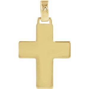 14K Yellow Gold 30x24 mm Cross Pendant