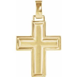 14K Yellow Gold 22.5x18 mm Cross Pendant
