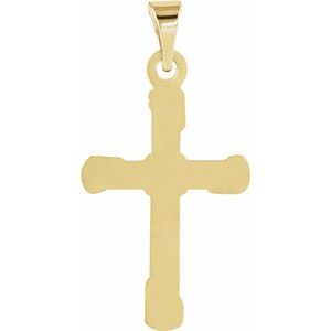 14K Yellow Gold 18x12 mm Cross Pendant