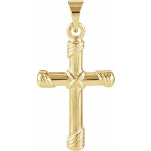 14K Yellow Gold 18x12 mm Cross Pendant