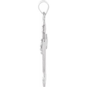 Platinum 24x17.5 mm Cross Pendant