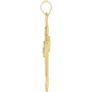 14K Yellow Gold 24x17.5 mm Cross Pendant