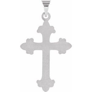 14K White Gold 24x17.5 mm Cross Pendant