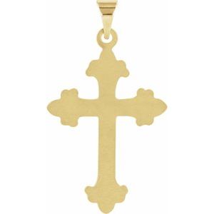 14K Yellow Gold 24x17.5 mm Cross Pendant