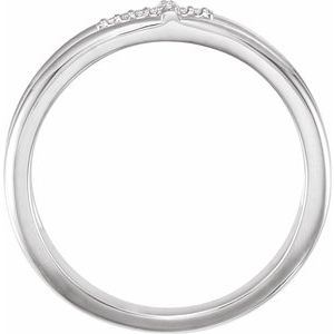 14K White Gold .025 CTW Natural Diamond Negative Space Cross Ring