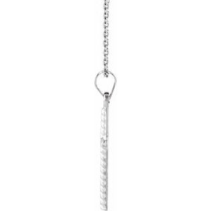 Sterling Silver Rope Cross 18" Necklace