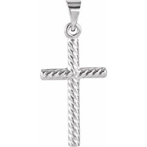 14K White Gold Cross Pendant