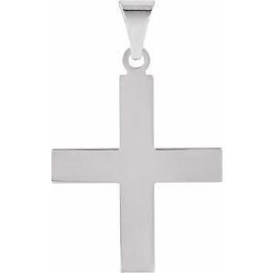 14K White Gold 15.5x14 mm Greek Cross Pendant