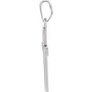 14K White Gold 18x12 mm Cross Pendant