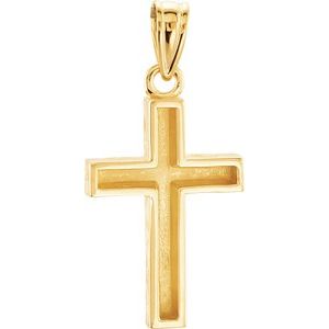 14K Yellow Gold 20x13 mm Cross Pendant