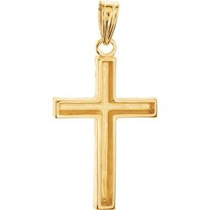 14K Yellow Gold 24x16 mm Cross Pendant
